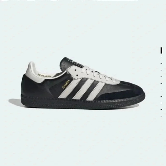 New Adidas Samba OG Shoes Sneakers Black Suede White Leather 75th Womens 7 - Picture 3 of 16